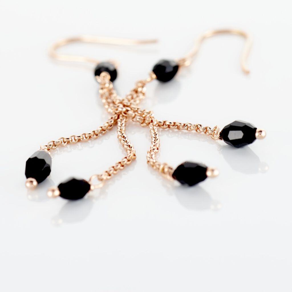 Boucles D'oreilles Pendantes Diamantine Argent Rose Pierre De Synthese