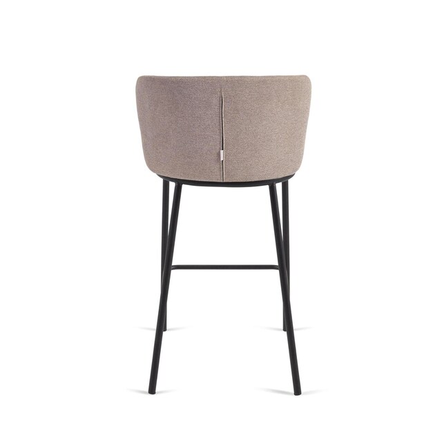 Kave Home Barhocker CISELIA Chenille hellbraun/schwarz