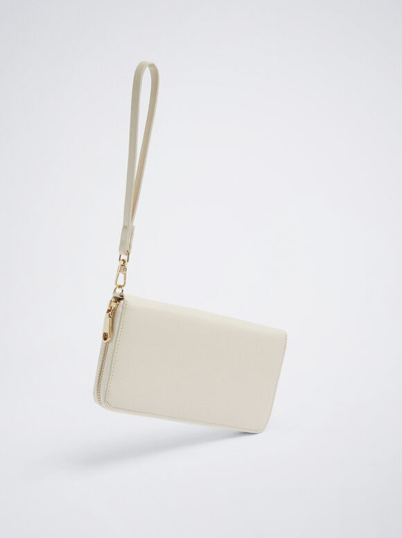 Bolsa de mão com alça - Branco-creme