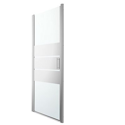 Porte de douche pivotante ouverture totale GoodHome Beloya miroir 90 cm