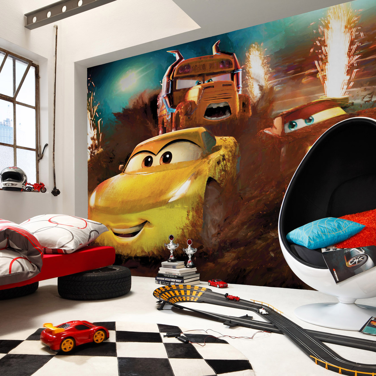 Vlies-Fototapete CARS DIRT TRACK - bunt - 350x250 cm