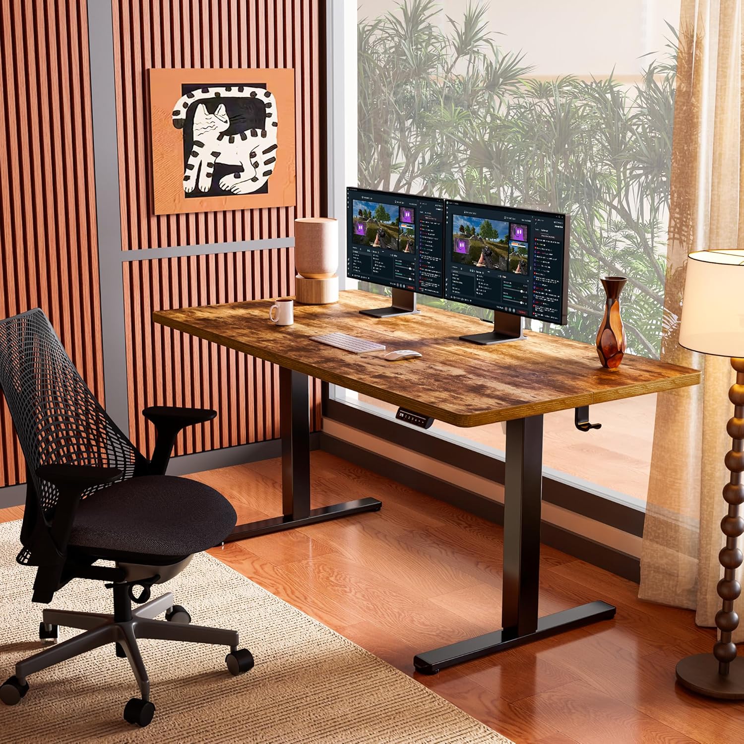 ErGear Elektrisch Höhenverstellbarer Schreibtisch 160 x 80 cm, Schreibtisch Höhenverstellbar mit 4-Gedächtnis-Smart-Pult für Home-Office mit Verbindungsplatte