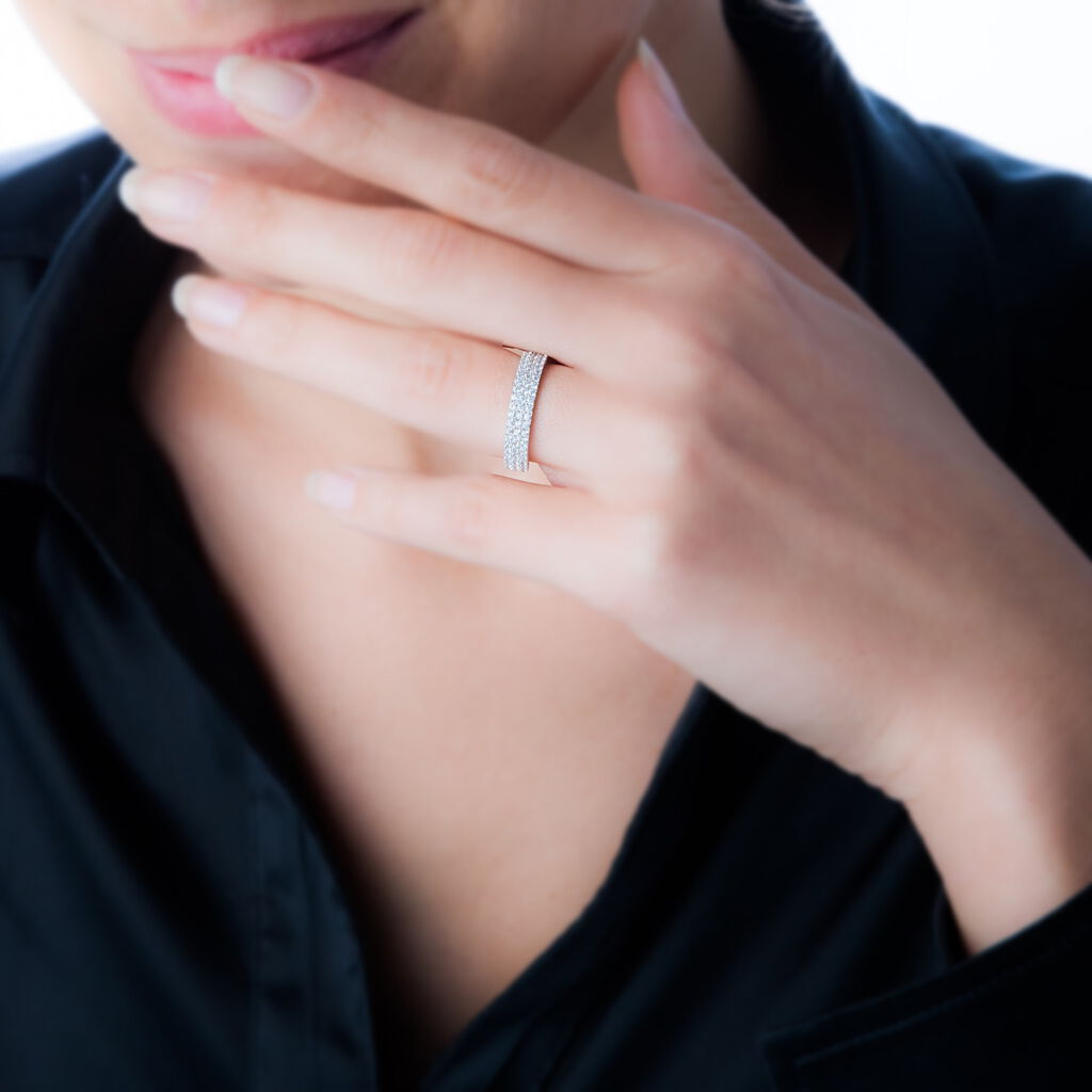 Bague Sadella Or Blanc Oxyde De Zirconium