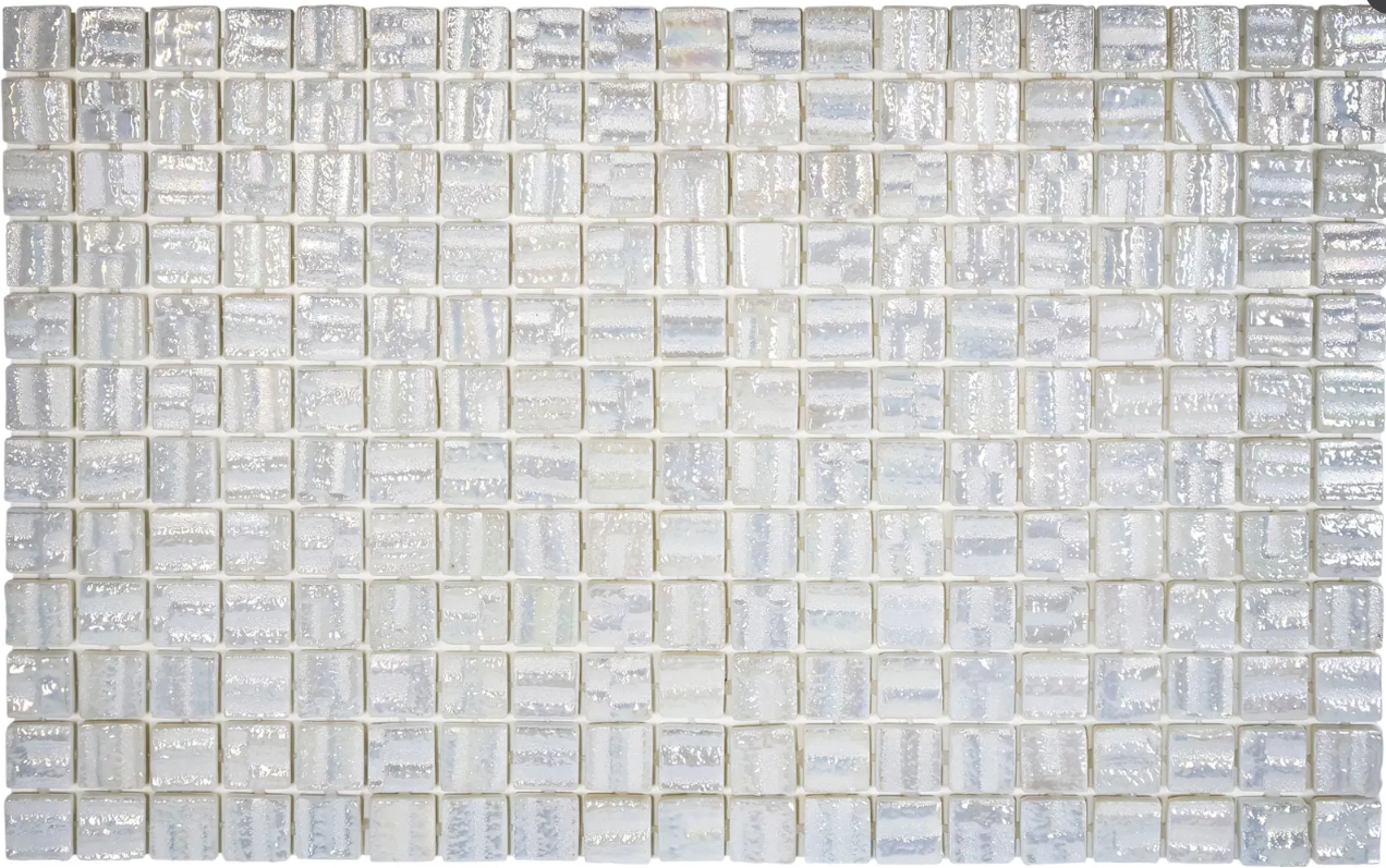 The Mosaic Factory Valencia glasmozaïek 3D tegels 32x52cm wit