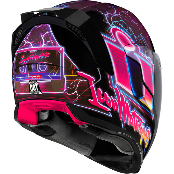 Icon - Casque Airflite Synthwave - Fluorescent Rose / Bleu / Noir