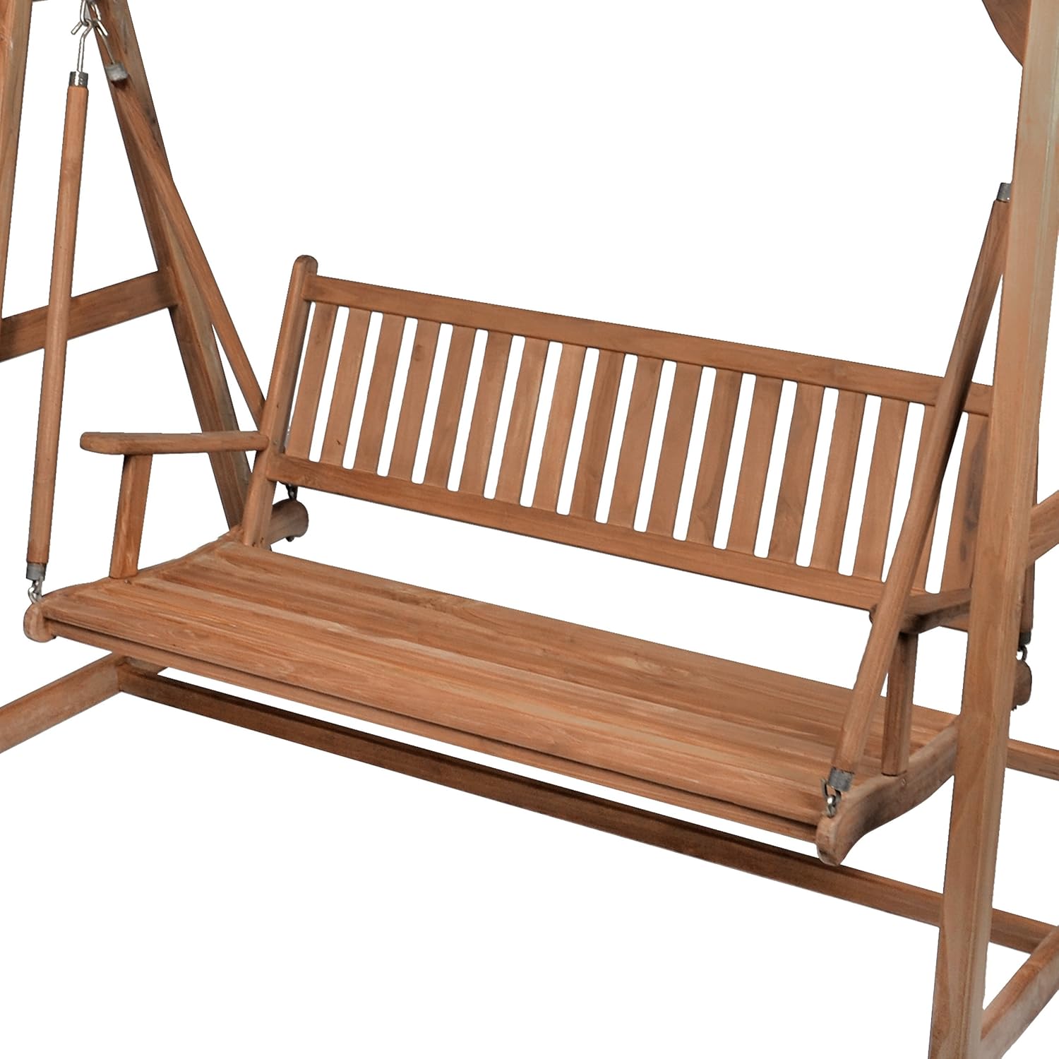 DIVERO Hollywoodschaukel 3-Sitzer aus Teak-Holz, behandelt - Farbe: Braun