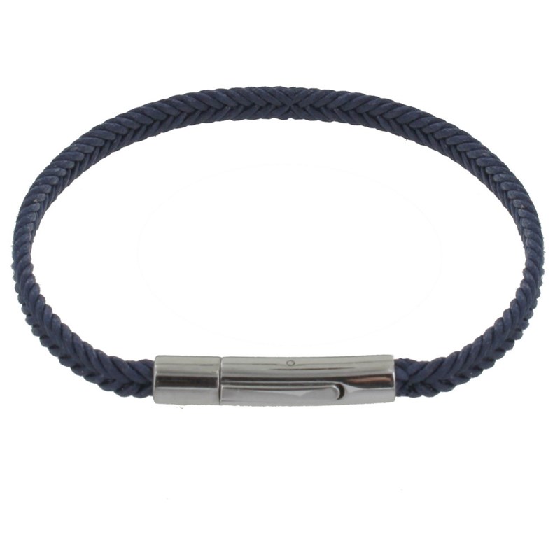 Bracelet Enfant Tresse en Coton Bleu Foncé