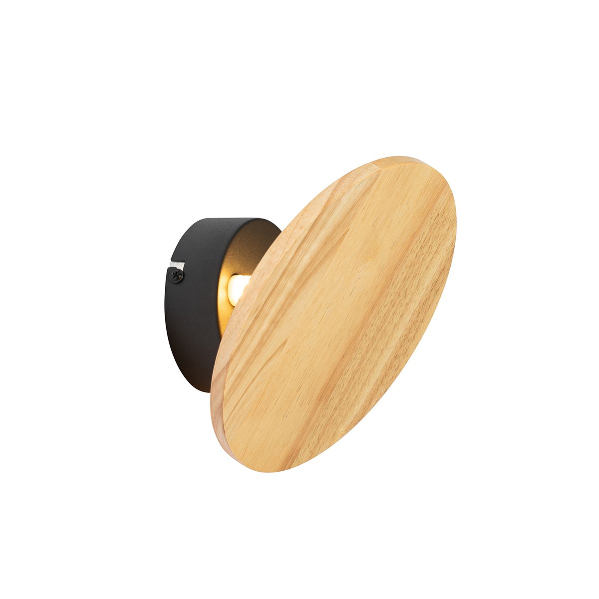 Landelijk wandlamp hout rond kantelbaar - Pulley