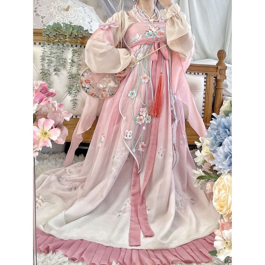 Francoix - Konijn geborduurd Hanfu kostuumset