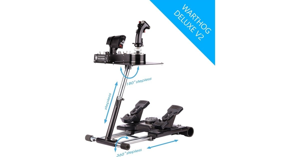 Wheel Stand ProDeluxe V2 Thrustmaster HOTAS WARTH houder  (Zwart, Voor Thrustmaster HOTAS WARTHOG, Saitek X-55, X52, Pro en X65)