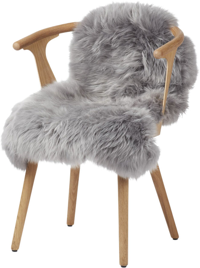 NATURES Collection 90cm-up New Zealand Sheepskin, Long Wool Light Grey 90x60