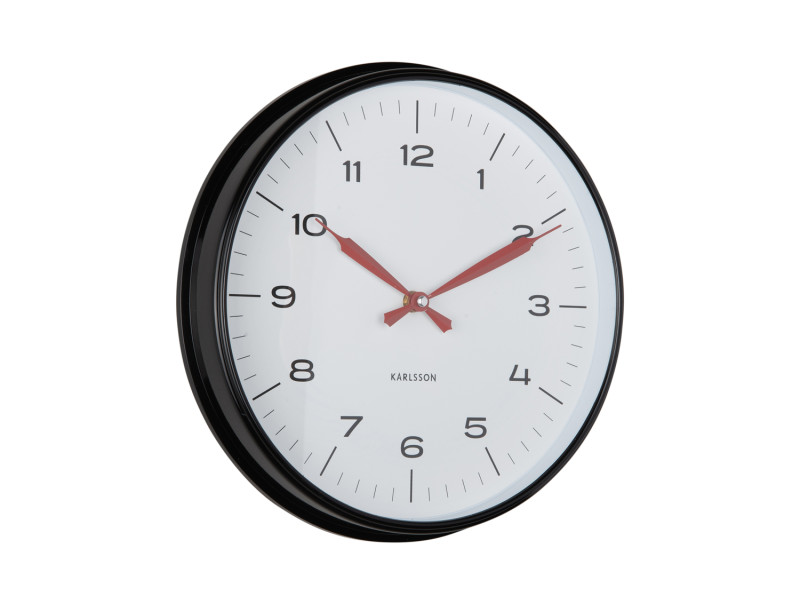 Wall Clock Modern Factory KA6056BK Black & bright red