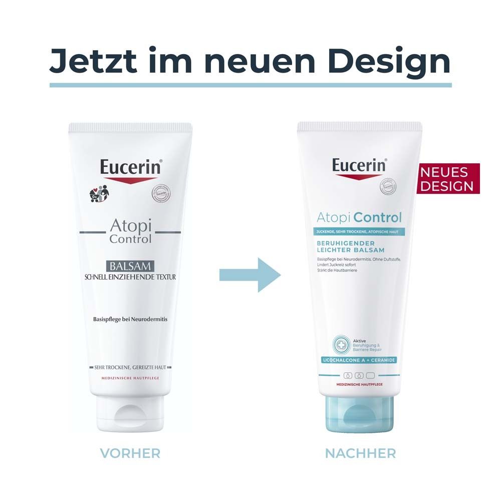 Eucerin® AtopiControl Beruhigender Leichter Balsam – Basispflege für Neurodermitis und sehr trockene Haut - Jetzt 3€ sparen mit Code 