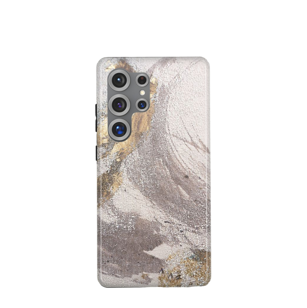 Samsung Galaxy S25 Ultra Hybrid (Kunststoff / Gummi) Hülle Natürlicher Glanz - Gold