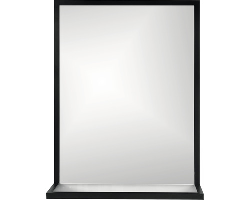 Badkamerspiegel Cordia BRW SHELF LINE 65 x 40 cm met plankje, zwart