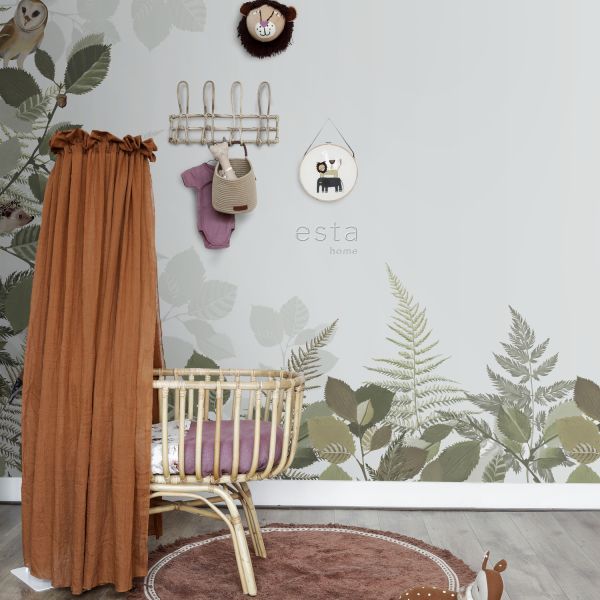 Estahome Bosdieren Fotobehang VI - 5 x 2,79 m - Groen / Bruin
