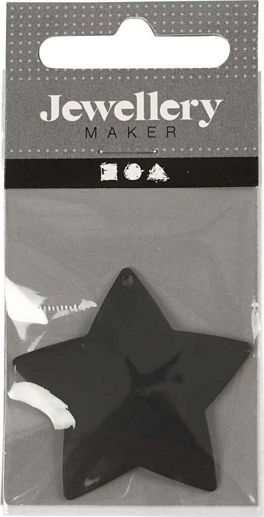 Stjerne - Ø 37 MM - Hulstr. 1 MM - Sort - 1 Stk