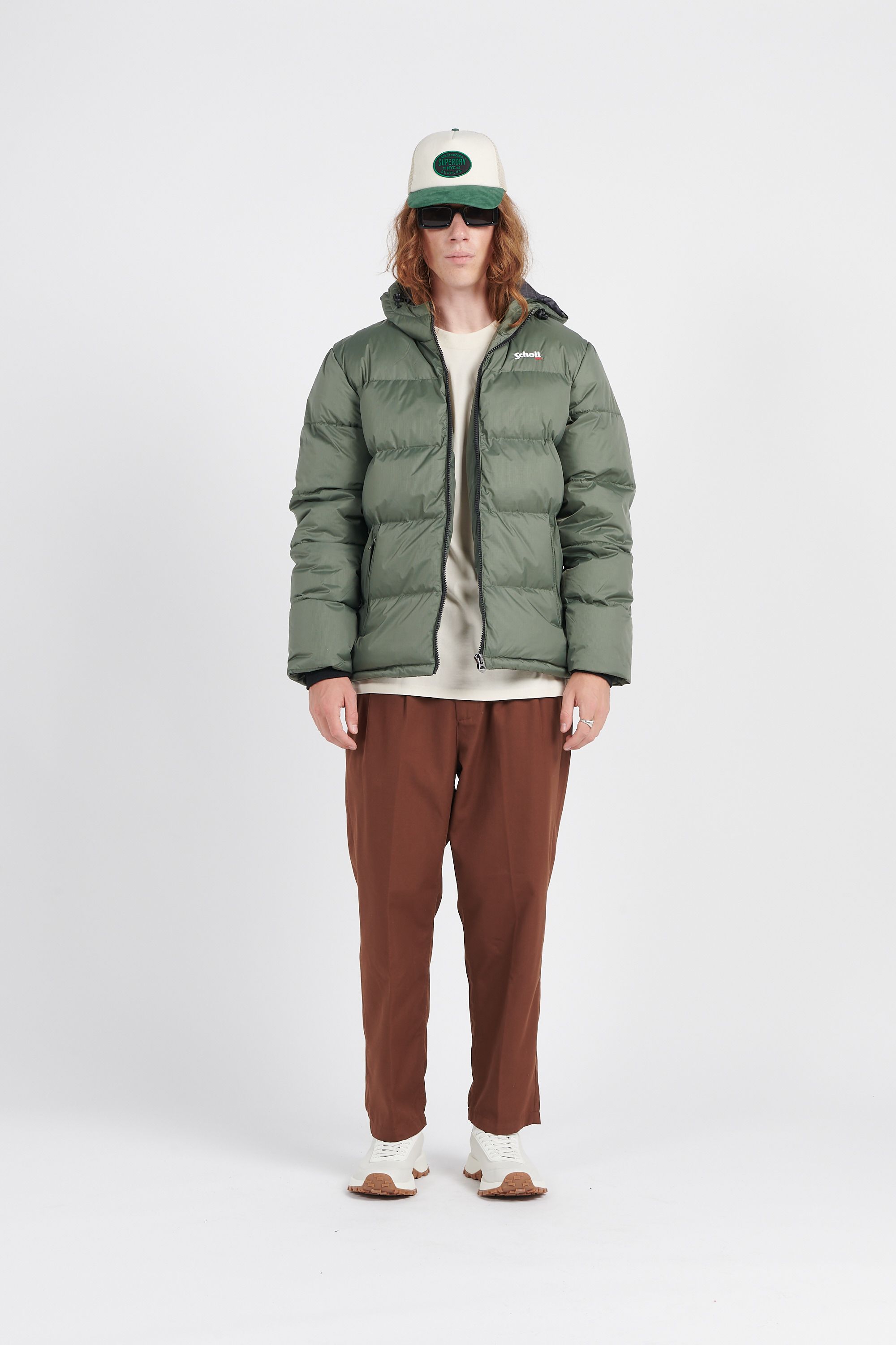 SCHOTT Doudoune avec capuche IDAHO2 Vert
