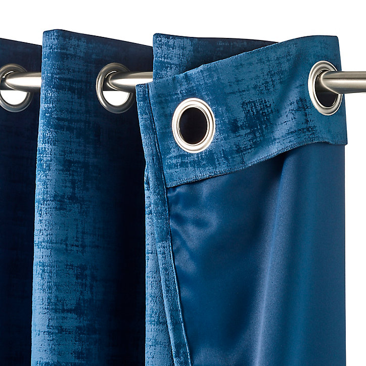 Rideau occultant Ruvor GoodHome bleu L.260 x l.140 cm