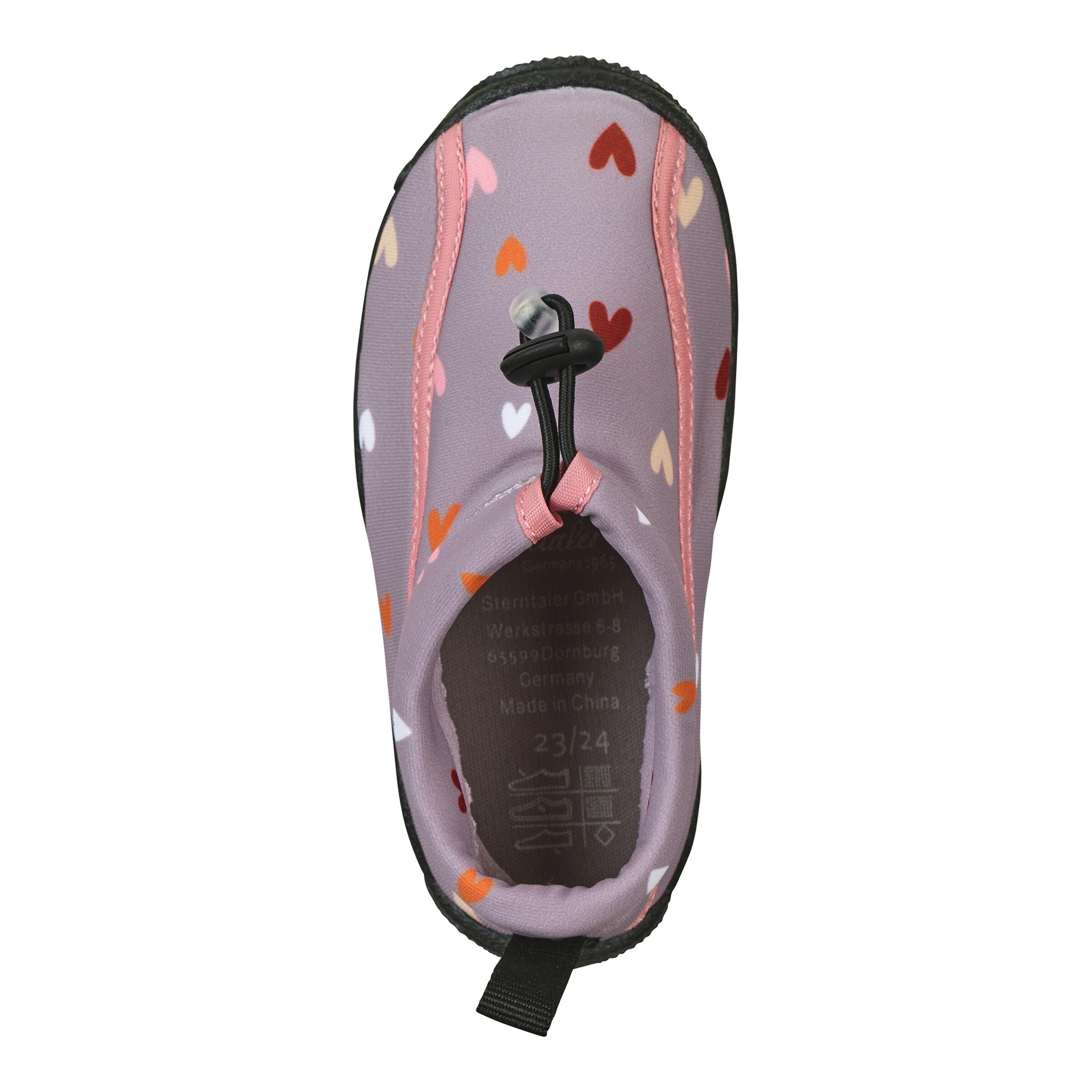 Sterntaler Aqua-Schuhe mit Kordelstopper Herzen flieder