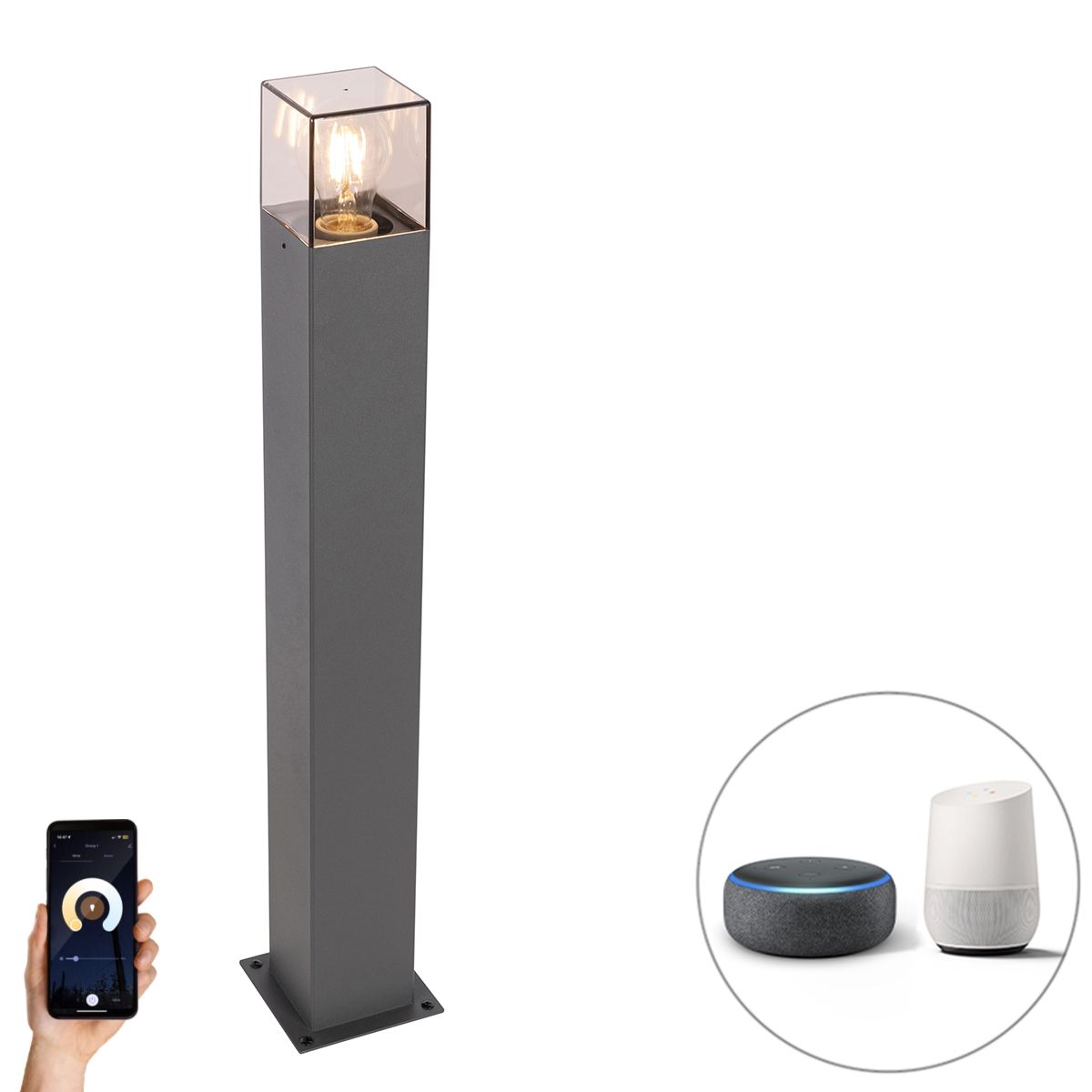 Smart staande buitenlamp antraciet 70 cm incl. Wifi P45 - Denmark