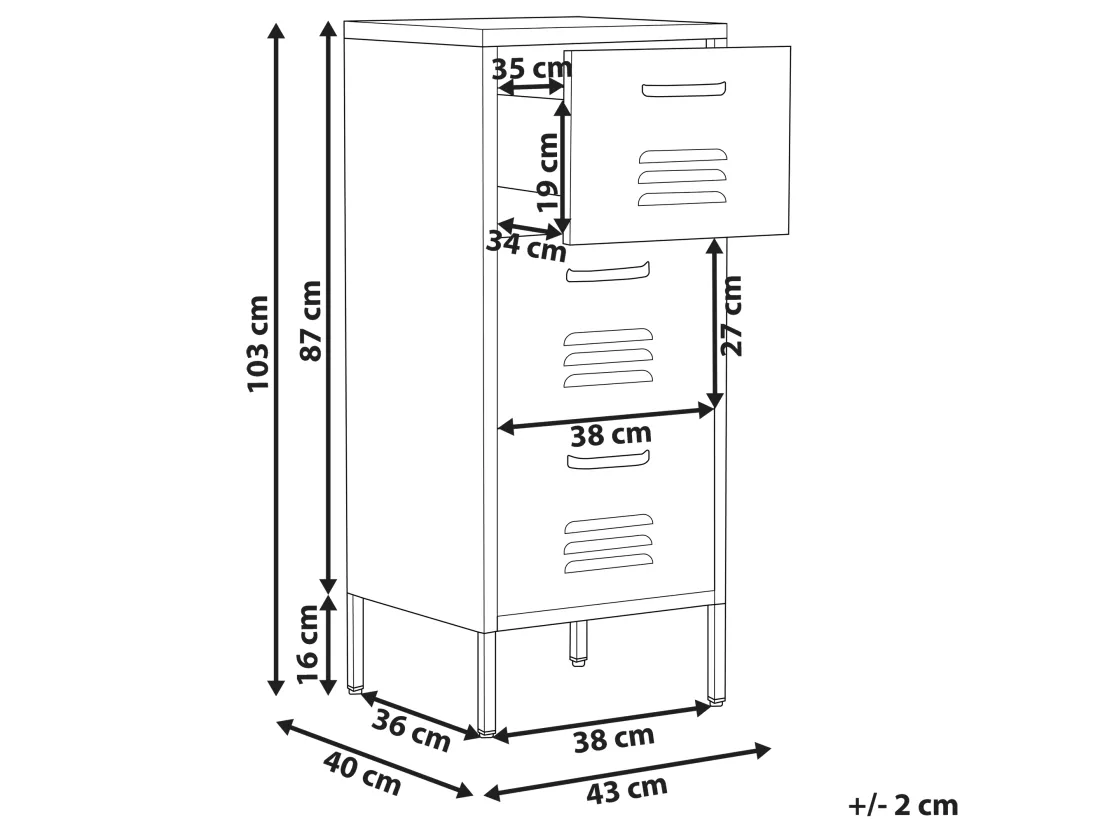 Meuble de rangement WOSTOK Métal Bleu marine