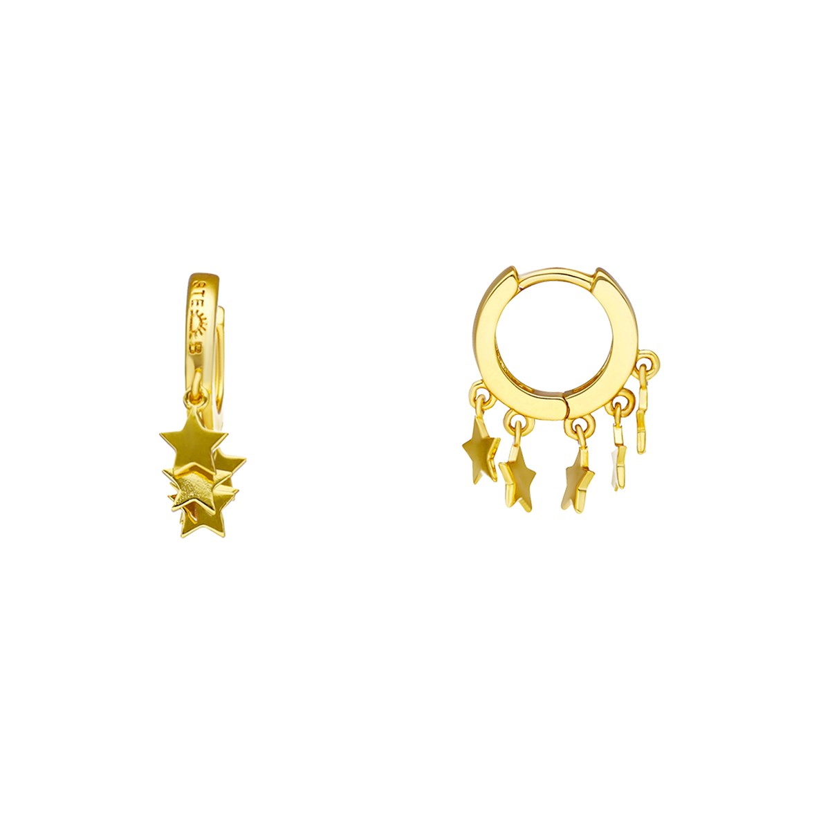 Boucles D'oreilles Dorées étoiles