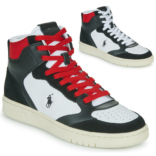 Polo Ralph Lauren - POLO CRT HGH-SNEAKERS-HIGH TOP LACE Negro / Blanco / Rojo