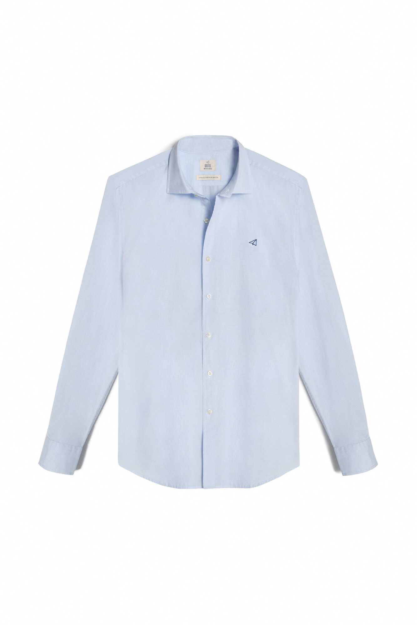 Camisa xadrez vichy pequena, mangas compridas - Azul