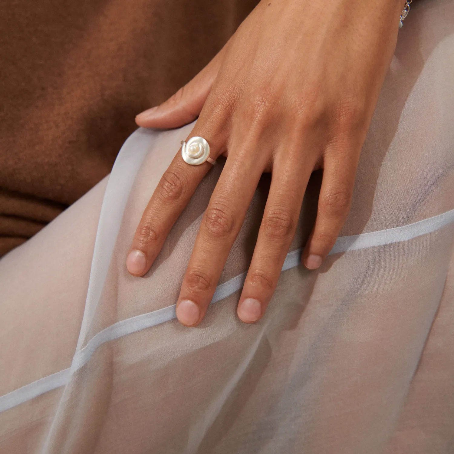 Pernille Corydon Shell Flower Ring Sølv r-346-s