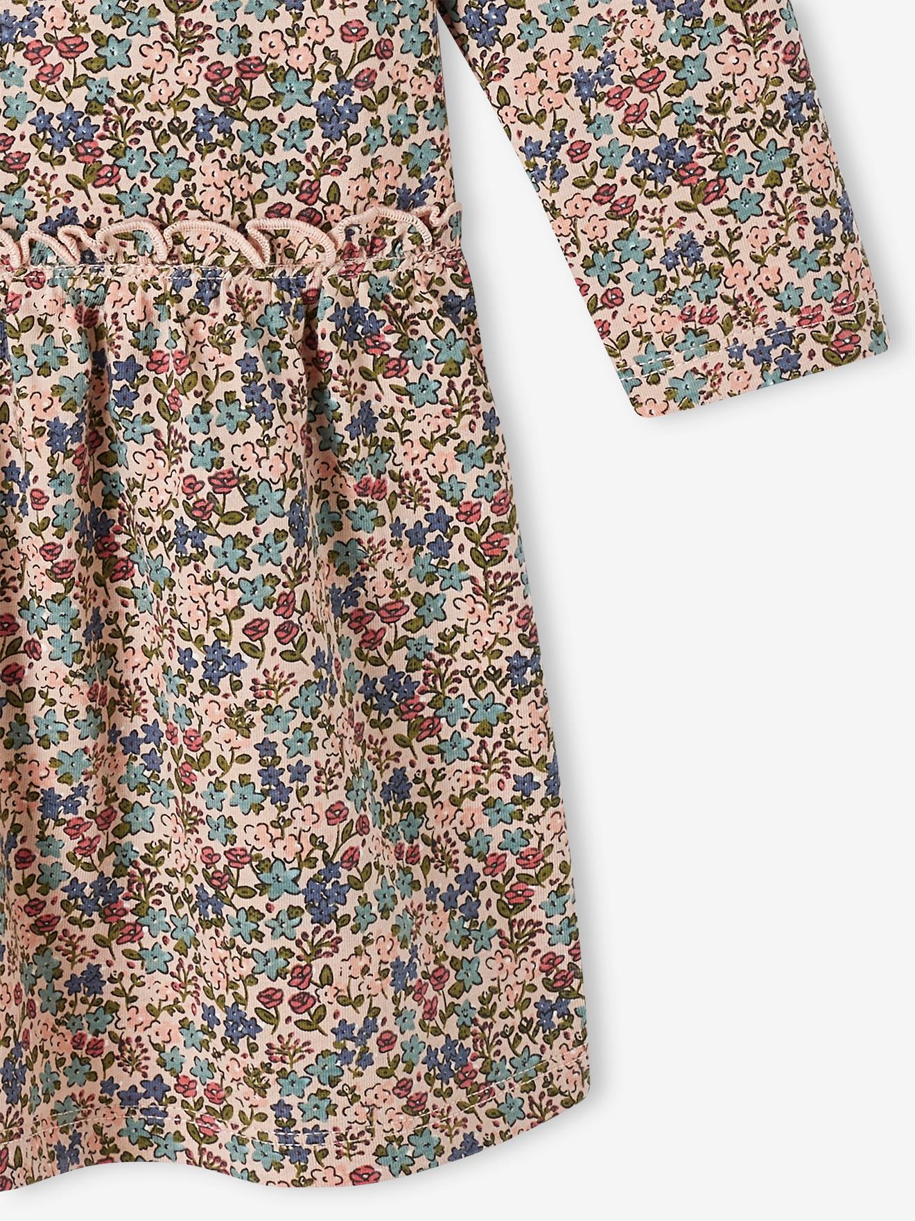 Vestido rosa estampado para meninas