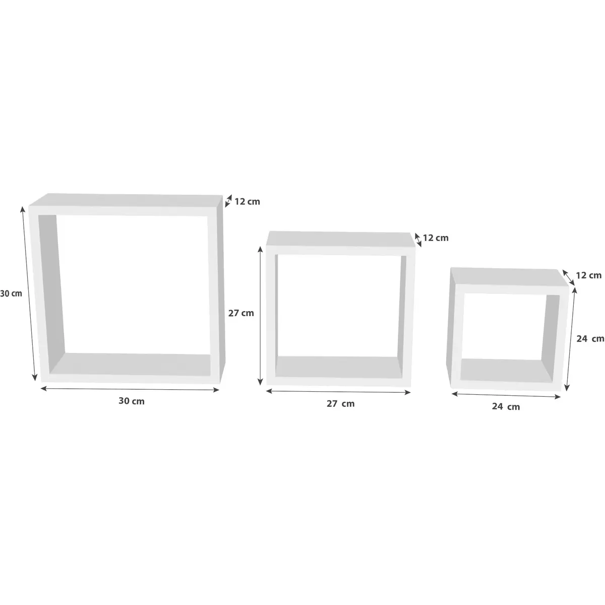 Wandboard 3 teilig Simple weiss