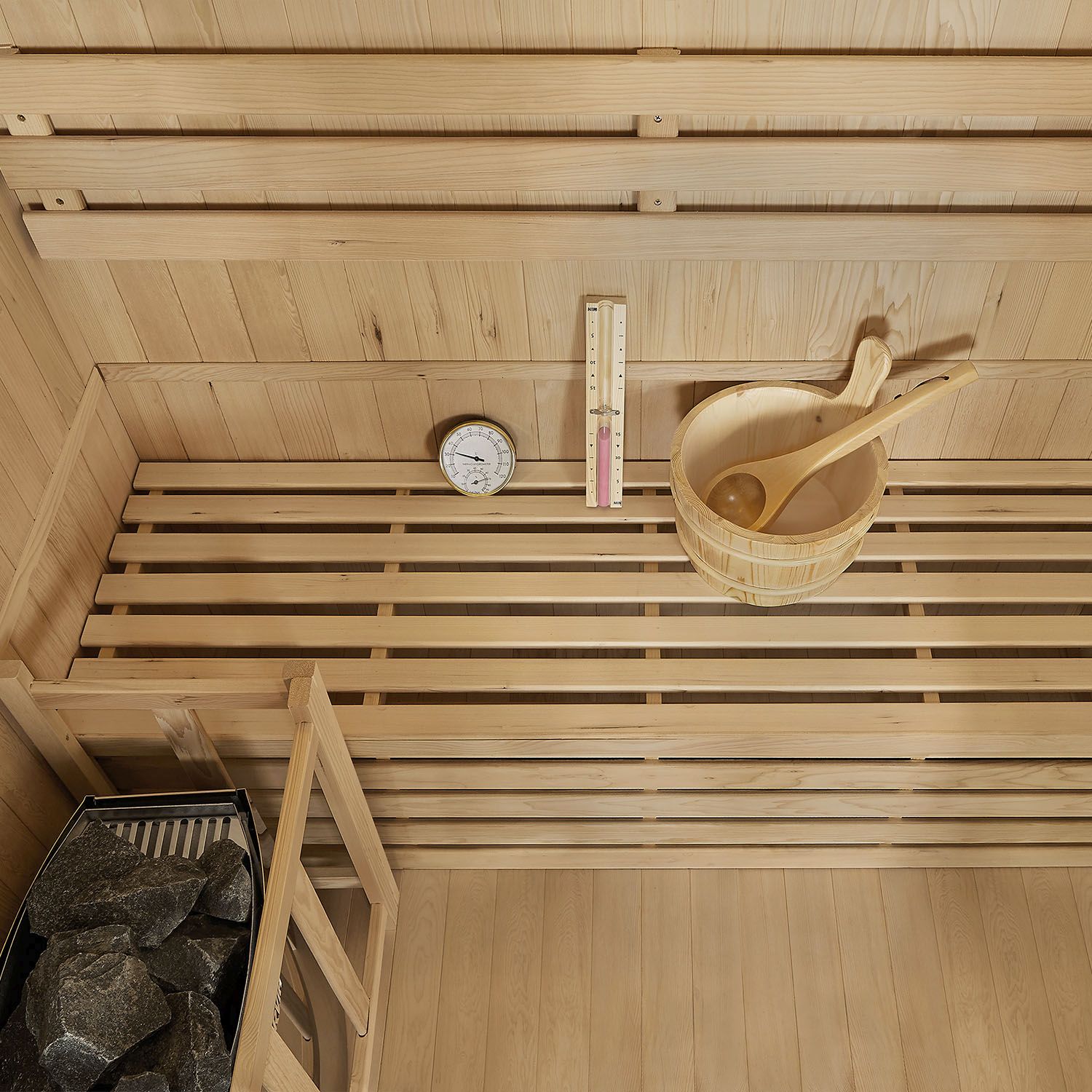 Artsauna Saunakabine Tampere mit Harvia Ofen – 2 Personen – Hemlock Holz & Glasfront – Inkl. Zubehör