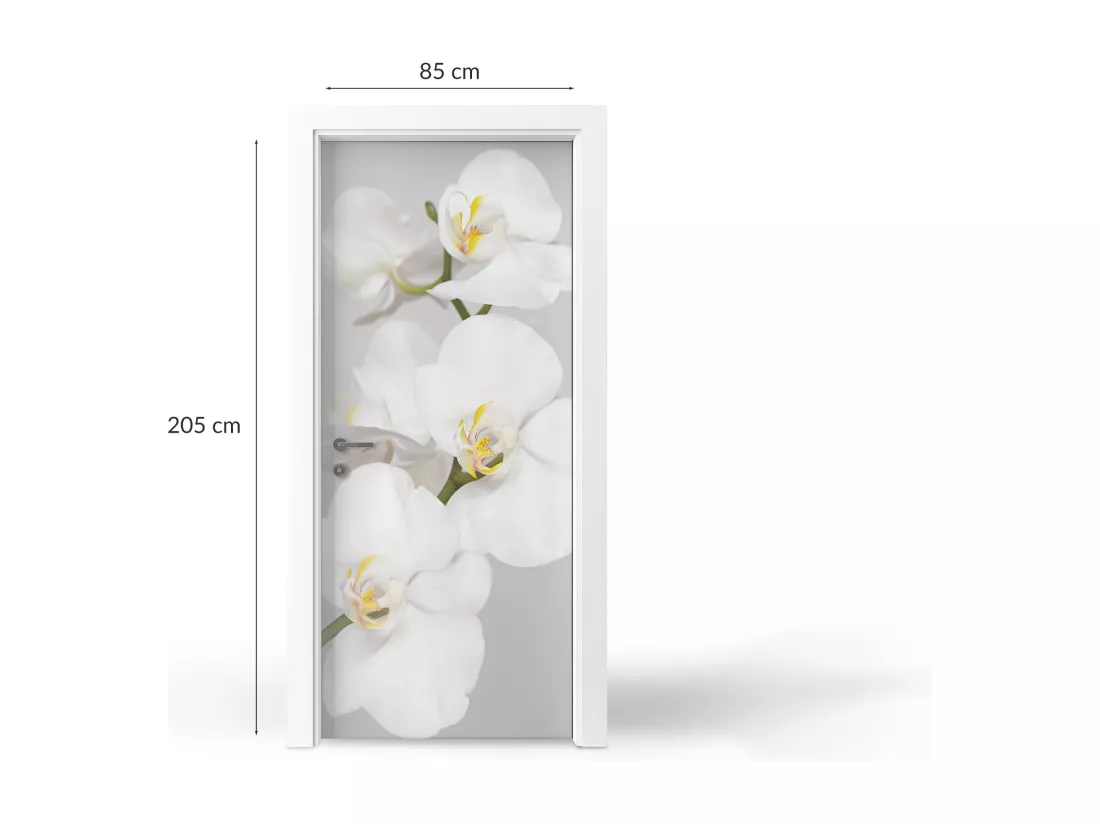 Stickers de porte autocollants - Orchidées blanches 85x205 cm