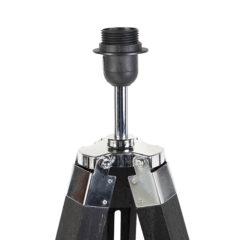 Landelijke vloerlamp zwart zonder kap - Tripod