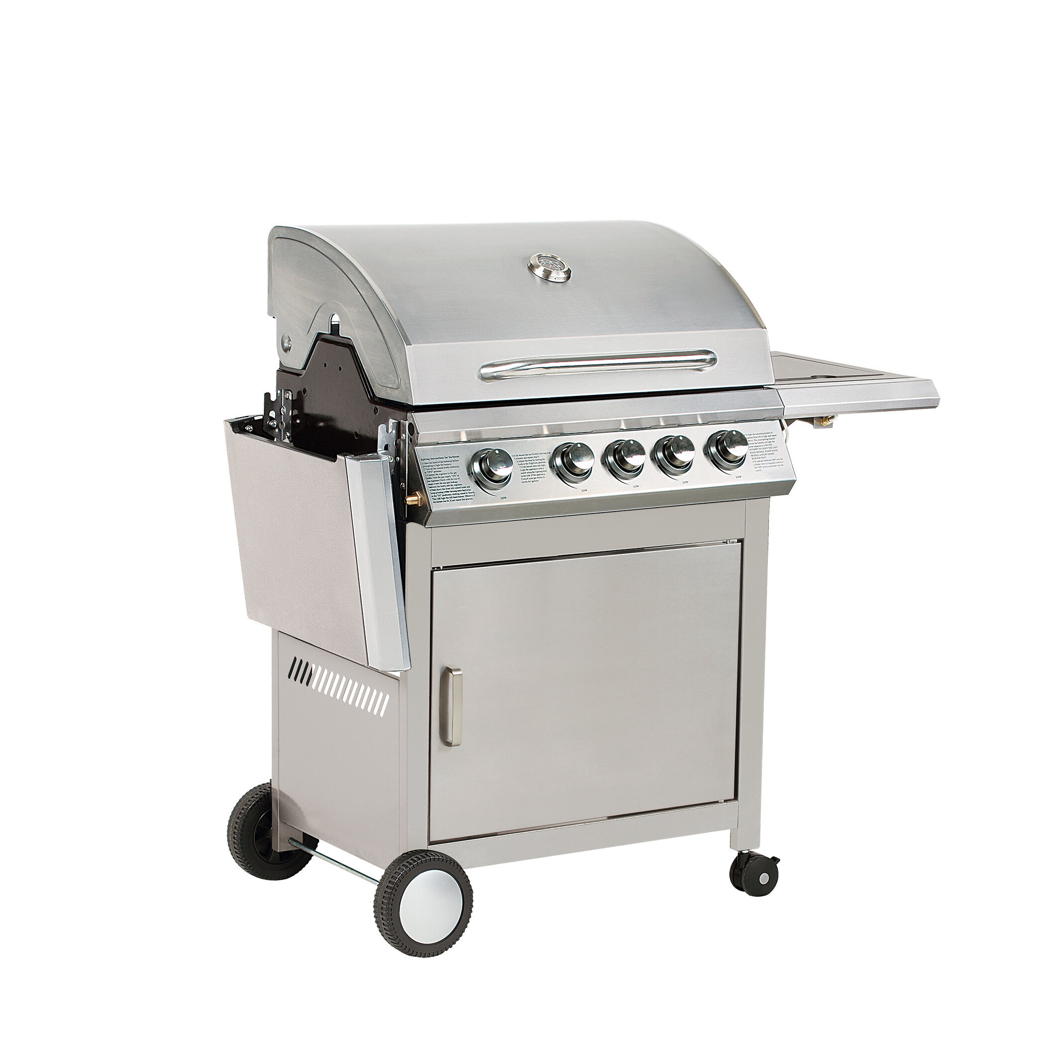 Edelstahl Gasgrill mit 4+1 Brenner