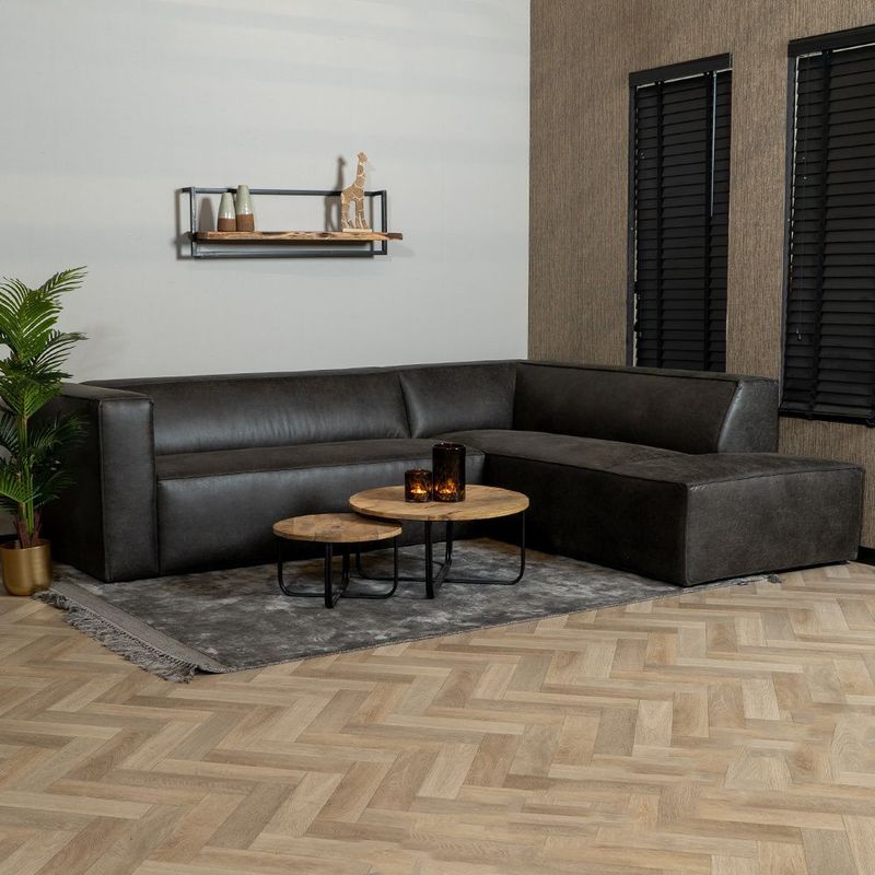 Bronx71 - Hoekbank Memphis - Antraciet - Eco-leer