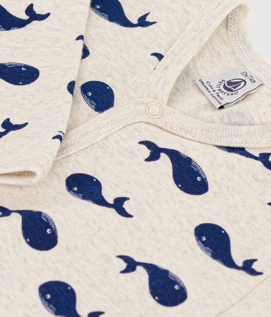 Pyjama sans pieds baleines marines en coton