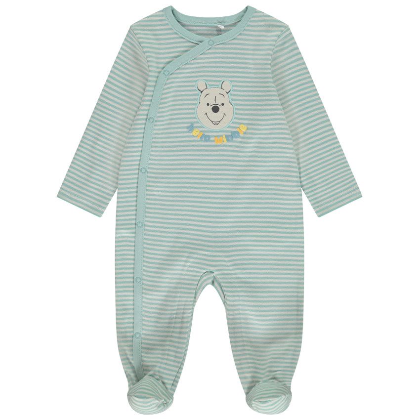 Dors-bien rayé patch Winnie l'Ourson Disney pour bébé garçon - Ecru