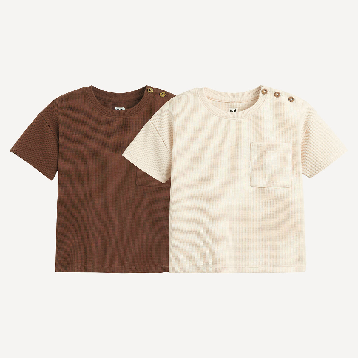 COLEÇÕES LA REDOUTE<br>Conjunto de 2 camisetas em tricô gewafeld