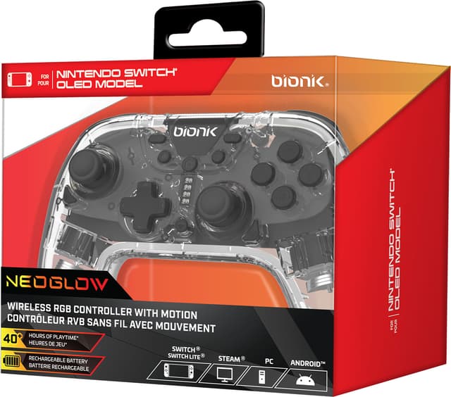 Bionik Neoglow Nintendo Switch trådløs controller