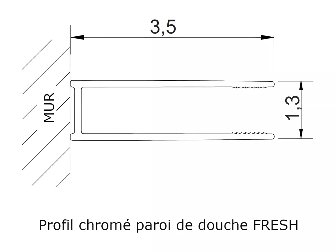Paroi de douche fixe FRESH 70 cm