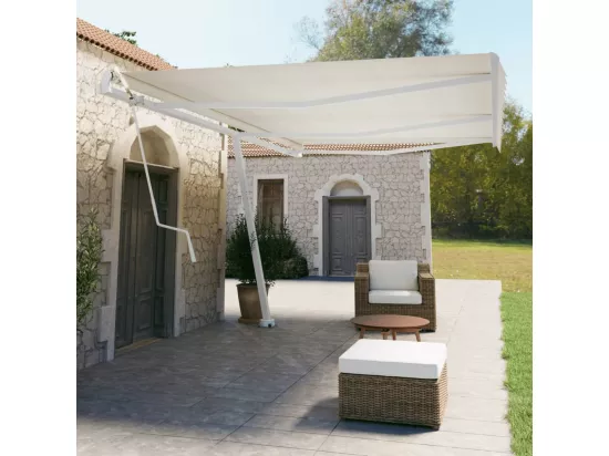 Jeu de poteaux d'auvent blanc 600x245 cm fer