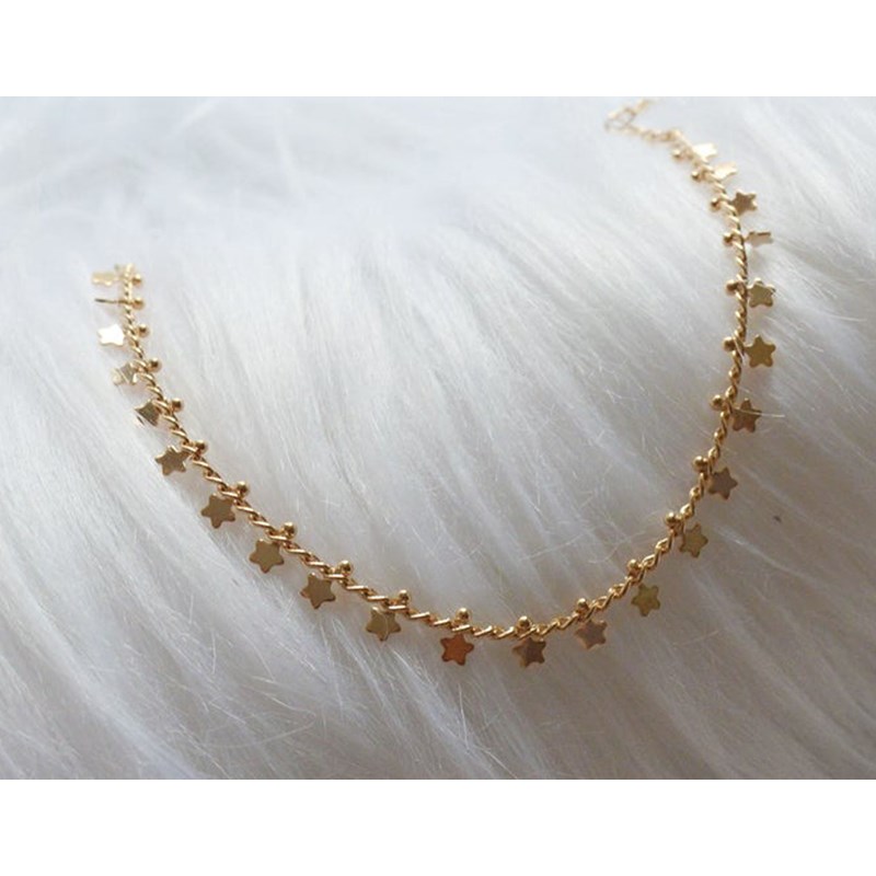Bracelet chaîne breloque étoiles-Plaqué or