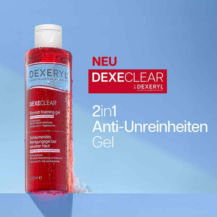 Dexeryl Dexeclear Reinigungsgel schäumend für unreine Haut, 200 ml