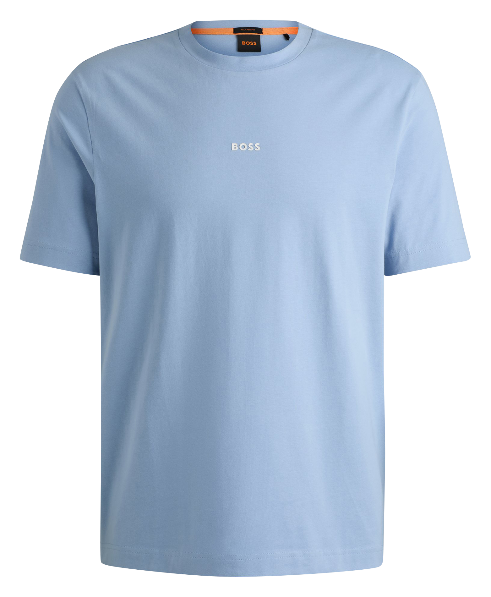Tee-shirt col rond en coton mélangé| Bleu