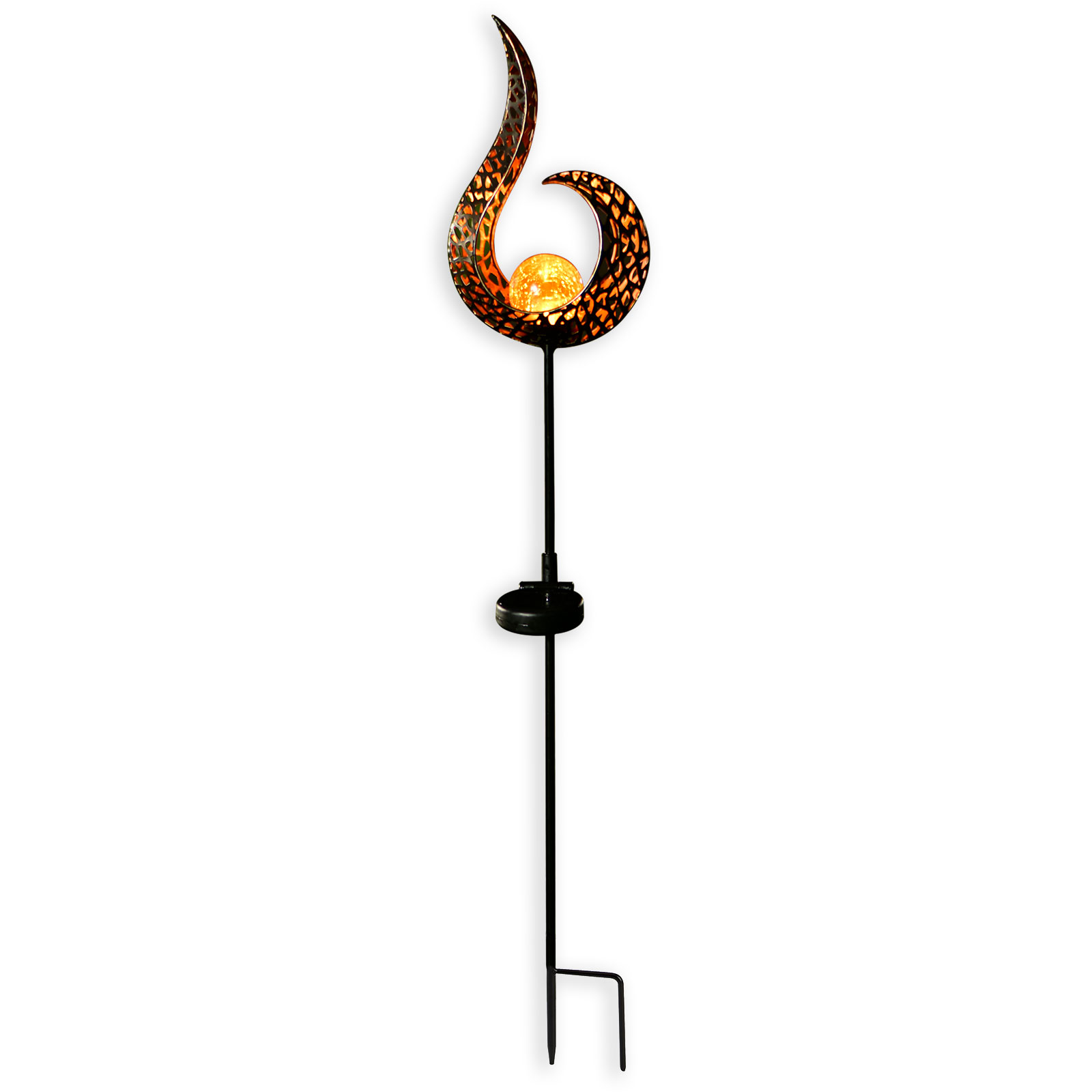 Solar-LED-Erdspieß - schwarz-gold - 90 cm hoch