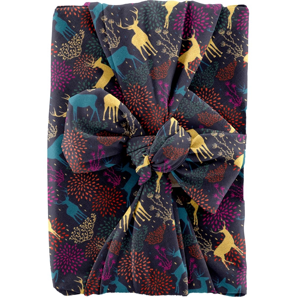 Furoshiki Grand 73 X 73 Cm Ex2240 Cerfs Multicolores