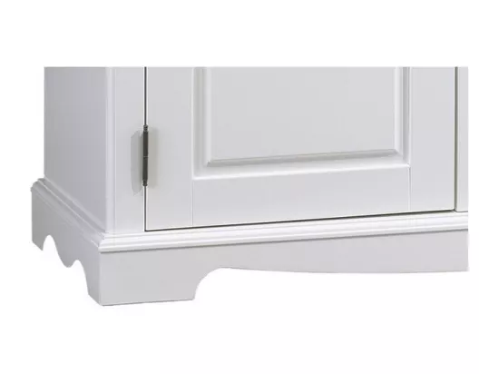 Buffet Vaisselier Blanc 4 Portes Style Anglais 6 Niches L 101 H 186 P 42 cm