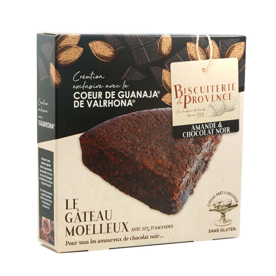Gâteau moelleux amande et chocolat noir Guanaja Valrhona – Sans gluten